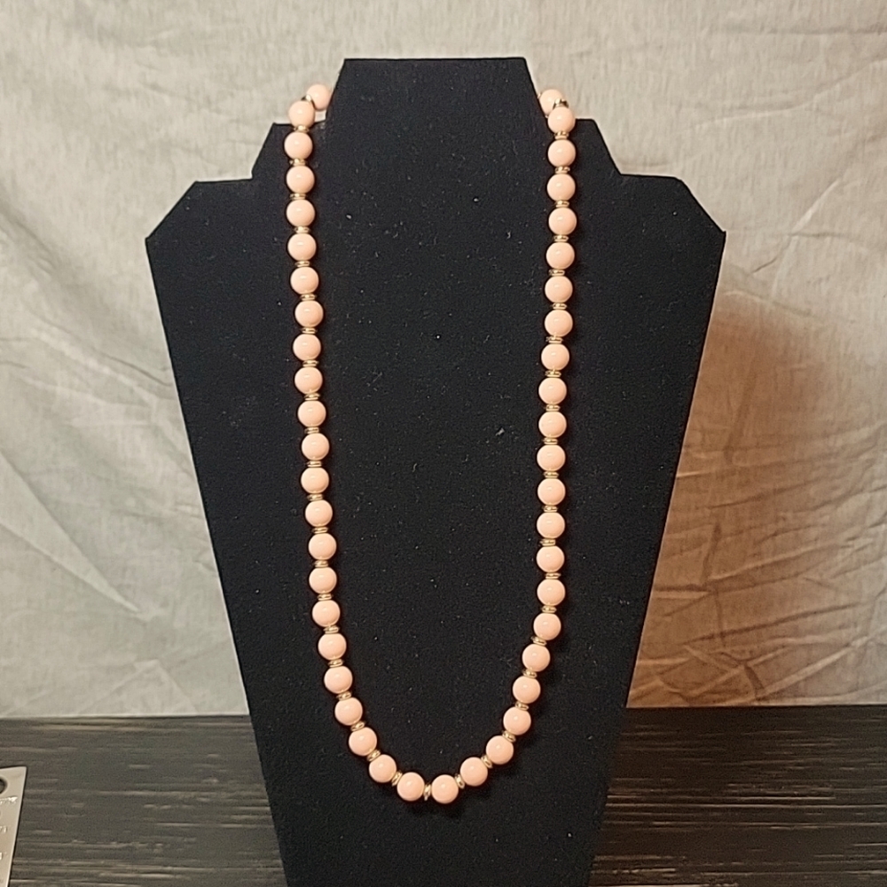 Pink Faux Pearl Necklace